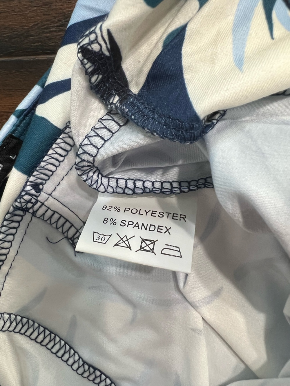 Women’s XL Lightweight Blue Teal White Floral Print Knit Palazzo Pants NWOT - Picture 6 of 6